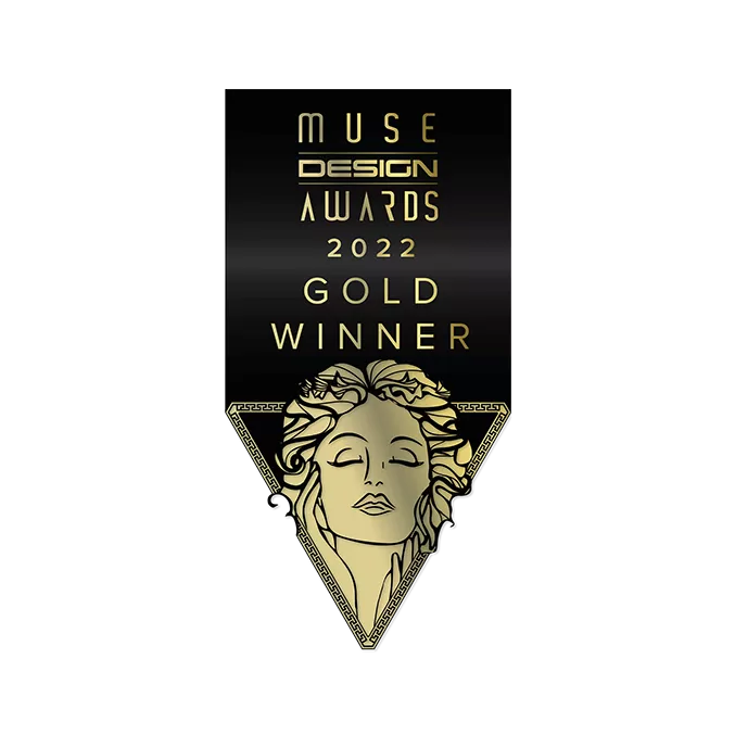 Logo Gold Winner Muse Design Award in der Kategorie Product Design 2022